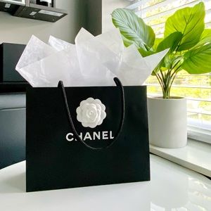 Chanel small gift bag w/ camellia flower